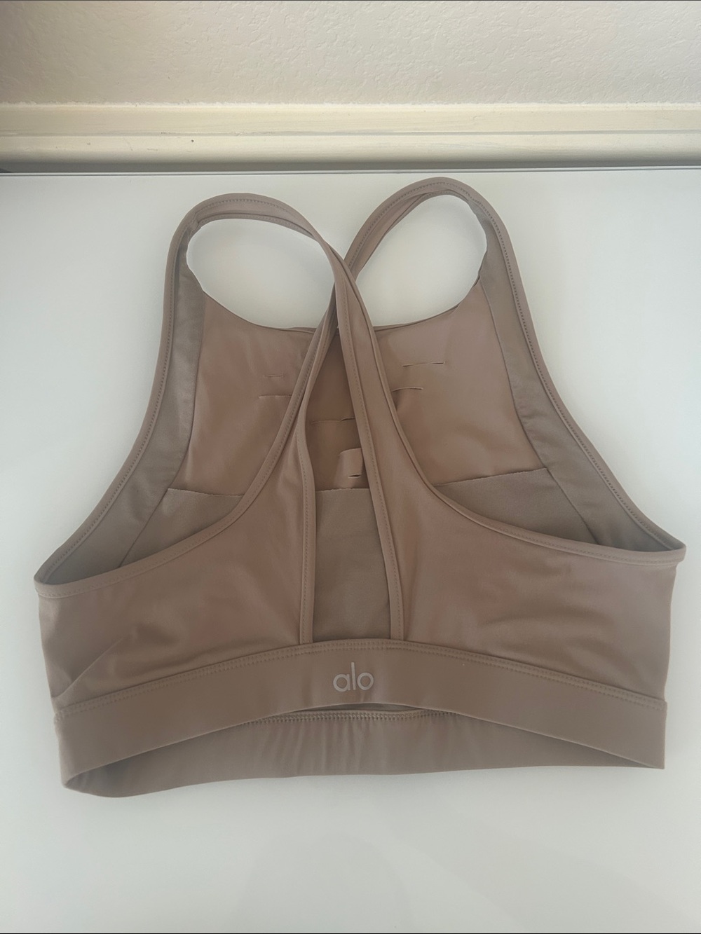 ALO Yoga Taupe Cross-Back Sports Bra